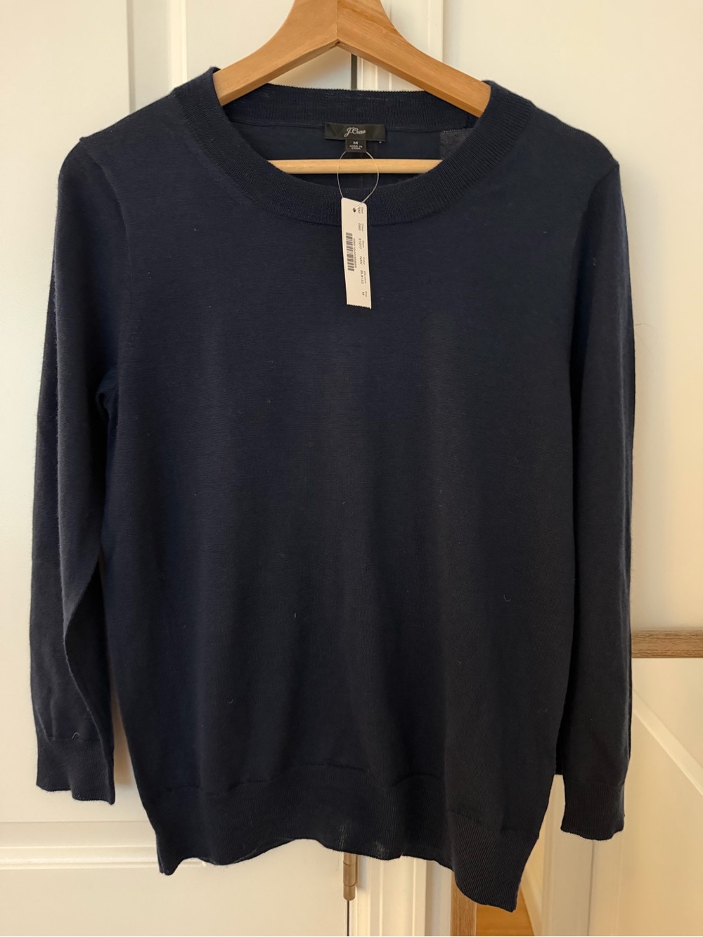 NWT J.Crew 100% Merino Wool Navy Blue Sweater Women’s Medium - Picture 5 of 8